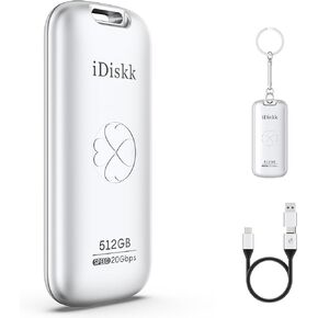 iDiskk 【Plug-Play 2TB HIgh Speed 2000MB/s External SSD |Pocket-Sized | USB 3.2 Gen 2x2 | External Solid State Drive | Photo Stick Compatible with Xbox,PS4,iPad,PC&Mac,PC,Android Phones,Cameras