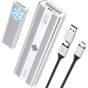 iDiskk 40 جيجابت في الثانية 4 تيرابايت M.2 NVMe SSD احترافي قوي USB-C ألومنيوم خارجي صلب - ما يصل إلى 3000 ميجابايت/ثانية، Thunderbolt 3 (40 جيجابت في الثانية)، USB-C (10 جيجابت في الثانية)، متوافق مع USB4/3.2/3.1/3.0/2.0 in Kuwait