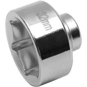 Heavy Duty 32mm 6-Point Socket, Low Profile Oil Filter Wrench，3/8" Drive Oil Filter Removal Tool For GM, Volkswagen, Pontiac Chevrolet, Saturn, Pontiac, Saab and All With 32mm Oil Filter Caps