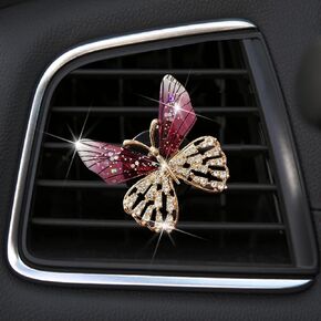 Bling Butterfly Car Clip，Cute 4PCS Butterfly Car Fresheners Vent Clip Car Accessories Air Vent Clip Air Dashboard Outlet Clip Car Air Freshener Vent Clips Rhinestone Car Accessories for Girls Womens