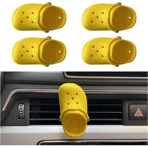 zipelo 4pcs Shoe Shape Car Air Vent Clips, Plastic Automotive Air Outlet Charm Clip Conditioning, Funny Car Decoration Interior Accessories for Women Men, Creative Decor for Home Office (Black)