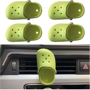 zipelo 4pcs Shoe Shape Car Air Vent Clips, Plastic Automotive Air Outlet Charm Clip Conditioning, Funny Car Decoration Interior Accessories for Women Men, Creative Decor for Home Office (Black)