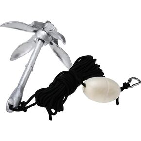 مرساة قوارب الكاياك البحرية، مجموعة مرساة كاياك 3.3 رطل، مجموعة مرساة عنب قابلة للطي مع حبل 40 قدم، ملحقات مرساة بحرية لزوارق الكاياك والزوارق وألواح التجديف in Kuwait