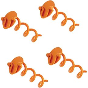 ANCFR16-ORG-R Folding Ring Spiral Ground Anchor, 8-Inch, 4 Pack
