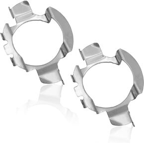 2 Pcs H7 Led Adapter Led Light Retainer, H7 Adapter Holders, Base Mount Retainer Compatible with VW, MercedesBenz, Audi, BMW, Buick, Hyundai, Nissan, Saab (Silver)