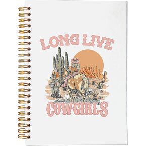 VNWEK Aesthetic Notebook,Western Notebook,Hardcover Spiral Notebook,For Work Notes Journaling,Gifts For Teen Girls,Dibs On The Cowboy Spiral Notebook Journal 5.5×8.3 Inch
