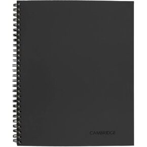 Cambridge Notebook, Business Notebook, 8-1/2" x 11", 80 Sheets, Legal Ruled, QuickNotes Notebook, Flexible Cover, Wirebound, Gray (06066)