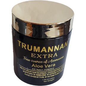 Aloe Vera Extract Powder 40 Percent Acemannan Equal to 250 Capsules Concentrated Organic Non GMO 100 Percent Natural Kosher Vegan