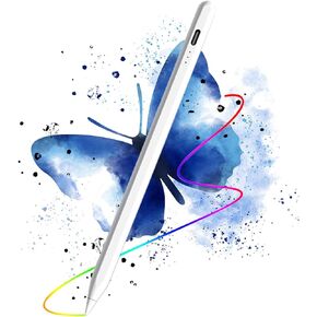 Stylus Pen for iPad (2018-2021 Series:iPad/iPad Mini/iPad Pro/iPad Air) with Palm Rejection,Power-Show,Smart Tilting,Magnetic Adsorption,Accurate,Sensitive for Writing/Drawing/Notetaking,White