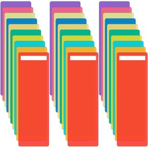 Vinsot 50 Pcs Library Book Dividers with 110 Pcs Stickers Library Shelf Dividers 4 x 12 Inch Plastic Shelf Dividers and Assorted Colored Bookshelf Markers for Shelves School Classroom Student Teacher