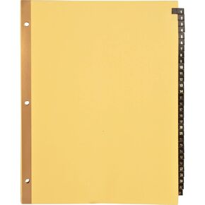 Business Source 01182 Tab Indexes,Printed 1-31,Black Lthr,31 Tabs,8-1/2-Inch x11-Inch ,Buff