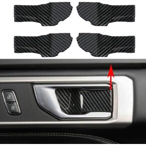 Carbon Fiber Pattern Interior Steering Wheel Trim Panel Cover compatible for Ford Explorer 2023 2022 2020 2021. Fit for Explorer Accessories ABS Plastic, Set of 2