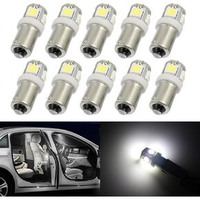 10 PCS Car LED Interior Light Kit, BA9S-5smd-5050 360 Degree Illumination Width Indicator Light, 53 57 1895 64111 3893 Instrument Light Reading Light Replacement, Universal for Cars (Blue)