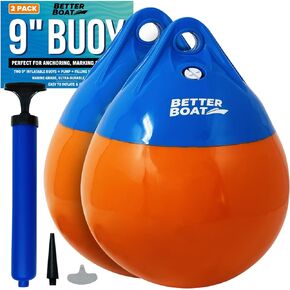 Boat Bumpers for Docking Boat Fenders Boat Mooring Buoys for Lake or Ocean Water Boat Buoy Float Buoy Ball Anchor Ball Boat Dock Bumpers Marker Turnstone Small 9" Round Bouy 2 Pack in Saudi Arabia