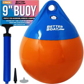 Boat Bumpers for Docking Boat Fenders Boat Mooring Buoys for Lake or Ocean Water Boat Buoy Float Buoy Ball Anchor Ball Boat Dock Bumpers Marker Turnstone Small 9" Round Bouy 1 Pack