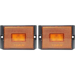 Led Trailer Marker Lights, Trailer Amber Side Marker Lights, Rectangular Light Reflectors For Trailers, Dot Approval Trailer Clearance Lights, Utility Trailer Running Lights, 2Pack