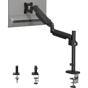 BONTEC Single Monitor Mount for 13 to 34 Inch Screens, Tall Computer Monitor Stand, Gas Spring Monitor Arm Desk Mount Hold 19.8lbs, Adjustable with Tilt, Swivel, Rotation, VESA 75/100mm