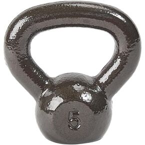 Signature Fitness Kettlebell Solid Smooth Adjustable/Cast Iron/Rubber Base for Strength Training, Home Gym