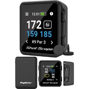 Shot Scope H4 Handheld Golf GPS Power Bundle with 16x Performance Tracking Tags & PlayBetter Portable Charger (Large) | Distance Measuring Golfing Device with 36,000 Courses, & Slope
