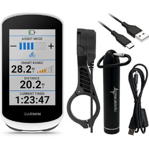 Garmin Edge Explore 2, Easy-to-Use GPS Cycling 3in Touchscreen Navigator, eBike Compatibility, Maps and Navigation, with Safety Features with Wearable4U E-Bank Bundle