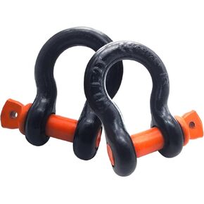 2 Pcs D Ring Shackles 1/2" Off Road Shackles 4409 lbs (2 Ton) Capacity 17637 Lbs MaximumBreak Strength Heavy Duty Rugged D Ring with Clevis Pin for Vehicle Recovery RV Car Truck
