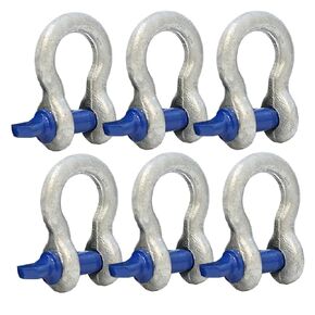 Forged Anchor Shackle 3/8" – Heavy Duty Forged Steel - Versatile & Durable – Working Load Capacity up to 1 Ton - Corrosion & Rust Resistant - Towing, Rigging, and Heavy-Duty Equipment (6 Pack)