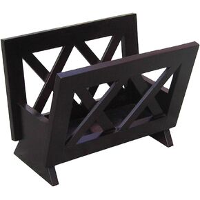 Oceanstar Contemporary Wood Magazine Rack, Black