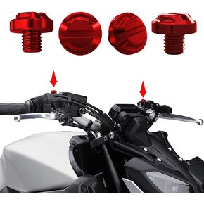 4pcs Motorcycle Mirror Hole Plugs Screws Bolts 2 Regular+2 Reverse M10x1.25 (black, M10>2 regular + 2 reverse)