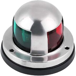 Cyfie Boat Navigation Lights, Waterproof Marine Navigation Lights LED Bow Stern Lights Sailing Lights Red and Green 12V Stainless Steel Boat Light for Skiff, Yacht, Small Boat, Pontoons