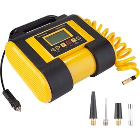 Amazon Basics Tire Inflator Portable Air Compressor Pump with Digital Pressure Gauge, 12V DC, 150 PSI, Black