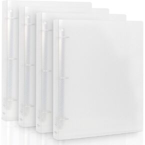 NatureTouch 3 Ring Binder, 1.5 Inch Binder Organizer Holds 8.5'' x 11'' Paper, Large Clear View Binder D Ring, 4 Pack, Transparency