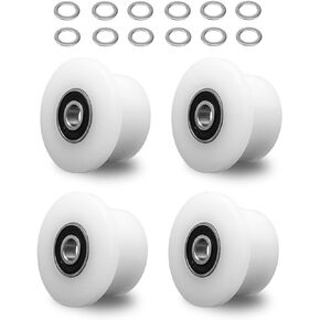 4 Pcs Machined Wheels/Rollers for Total Gym with 12 Gasket Fit for 1000 1100 1400 1500 1600 1700 1800 1900 Achieve Force Gold Max Pro Supra Supreme Ultima Ultra XLI Platinum and Plus Etc. 5/16"