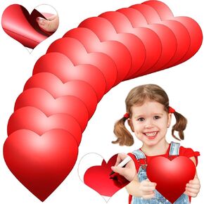 Ctosree 200 Pcs 6 Inch Heart Paper Cutouts Red Metallic Heart Shape Paper Cut Outs Valentines Hearts Shape Die Cuts for Valentine‘s Day Craft Kid's Love and Peace School Craft Projects