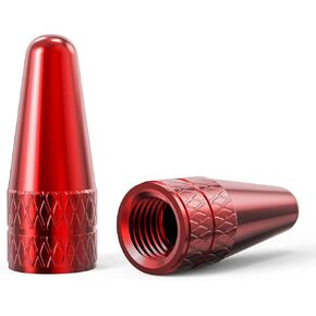 Bike Presta Valve Caps, red(2 Pack