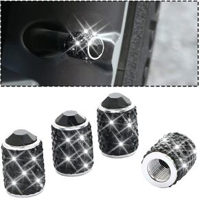 zipelo Bling Valve Stem Caps, 4 Pack Crystal Rhinestone Car Tire Valve Covers, Dustproof Stem Cap for Auto Wheel, Sparkling Tire Air Valves Cover, Universal for Most Vehicles (AB Color)