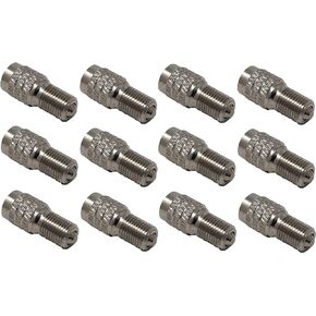 (Pack of TWELVE) Muzzys Double Seal Flow Through Valve Stem Tire Caps, Inflate Thru for High Pressure Truck Car RV Semi Bus Tires -INFLATE TIRES AND CHECK PRESSURE WITHOUT REMOVING THE CAPS!- V2B DS-1
