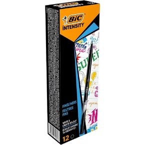 Bic Intensity 0.4 mm Fine Point Writing Felt Tip Pens (Pack of 12) 12 Black