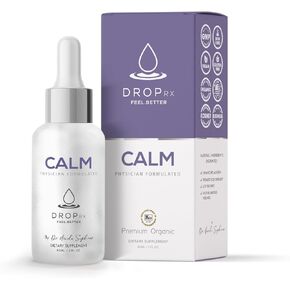 DROPrx | Calm | Premium Liquid Supplement | Relaxation | Kava Kava Root | Lemon Balm | Lavender | Chamomile | All Organic | Non GMO | Vegan | Gluten Free | Made in USA