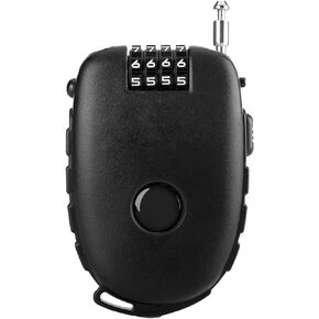 Ultra-Secure 4-Digit Combination Lock with 2.5ft Retractable Cable - Adjustable Lock for Bike, Ski, Snowboard, Stroller - Cable Locks