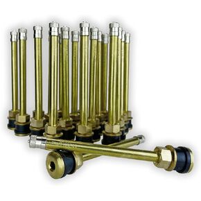Haltec Twenty Five TR573A 4 3/8 inch Straight Truck and Bus Tire Brass Valve Stems for 22.5 and 24.5 Wheels with 0.625 (5/8 inch) inch Valve Holes. TV-573A Valve Stems.