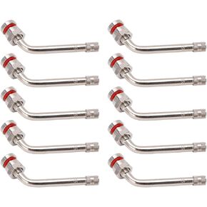 TR545D Clamp in Brass Tire Valve Stem for Truck and Bus with 60° Bend 22.5 & 24.5 Alcoa Aluminum Wheels 9.7mm Rim Hole Viton O Ring10 Pcs Stems 60 Degree 22.5in 24.5in 10Pcs