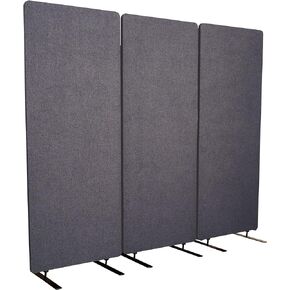 Stand Up Desk Store ReFocus Freestanding Noise Reducing Acoustic Room Wall Divider Office Partition (Ash Grey, 72" x 66", Zippered 3-Pack)