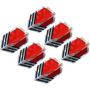 PATIKIL Slim Dart Flights, 6 Pack PET Unique Design Dart Accessories for Steel Tip Dart and Soft Tip Darts, Red-Orange