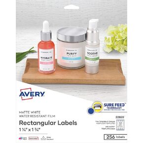 Avery Printable Blank Rectangle Labels, 1.25" x 1.75", White, 256 Customizable Labels (22828)