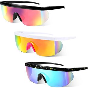 3 Pair Summer Sports Sunglasses UV Protection Polarized Riding Sunglasses Windproof Cycling Baseball Sunglasses for Men Women Fishing Running Golf Fishing