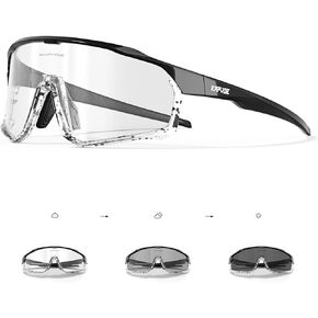 KAPVOE Photochromic Cycling Glasses Men Women Clear Mountain Bike Sunglasses MTB Sports Transition Triathlon Bicycle Running