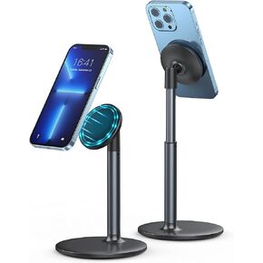 Magnetic Gooseneck Phone Holder Mount for iPhone 13/12 - Stand Tabletop Clamp 360°Rotation Adjustable Office/Home Compatible with 13 12 Pro/13 Mini/13 Pro Max,MagSafe Case (H049)