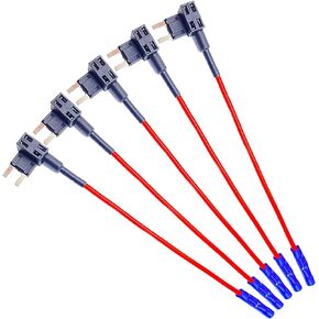 5 قطع 12 فولت سيارة إضافة دائرة كهربائية فيوز الحنفية محول صغير ATM APM بليد فيوز حامل للسيارات والشاحنات والقوارب (أسود) in Kuwait