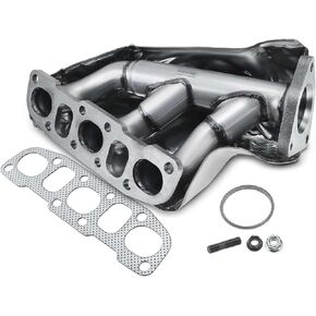 A-Premium Left Exhaust Manifold Kit W/Gasket, Stud, Nuts, Heat Shield [DOHC 6Cyl 4.0L] Compatible with Nissan Frontier 2005-2019, Pathfinder 2005-2012, NV1500 NV2500 NV3500 2012-2021, Xterra 2005-2015