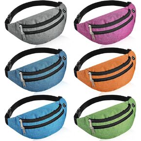 Frienda 6 Pieces Holographic Fanny Pack Shiny Waist Bag with Pouches and Adjustable Belt Waterproof Neon PU Waist Pack Waist Bag for Traveling Running Partying (Artsy Style)
